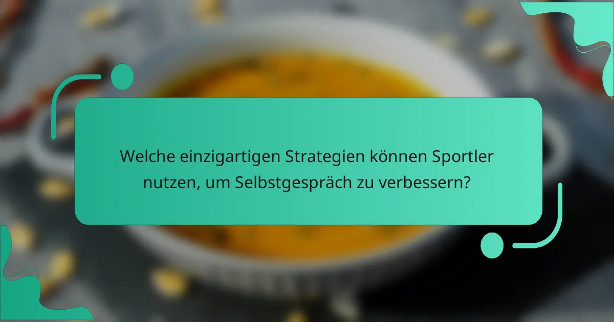 Welche einzigartigen Strategien können Sportler nutzen, um Selbstgespräch zu verbessern?