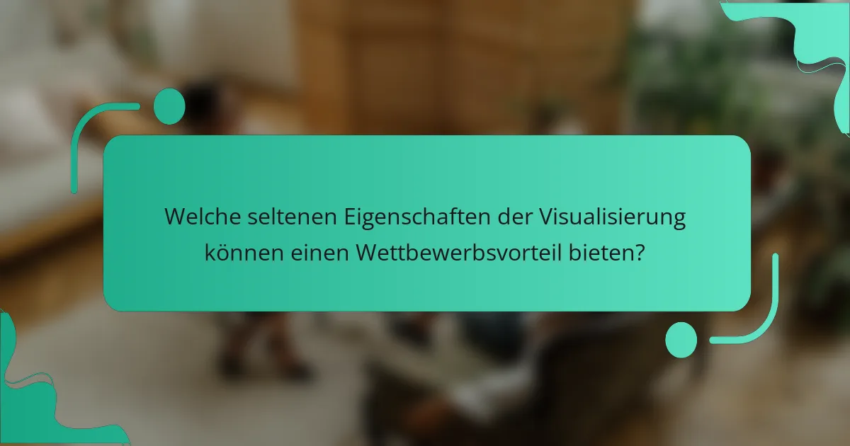 Welche seltenen Eigenschaften der Visualisierung können einen Wettbewerbsvorteil bieten?
